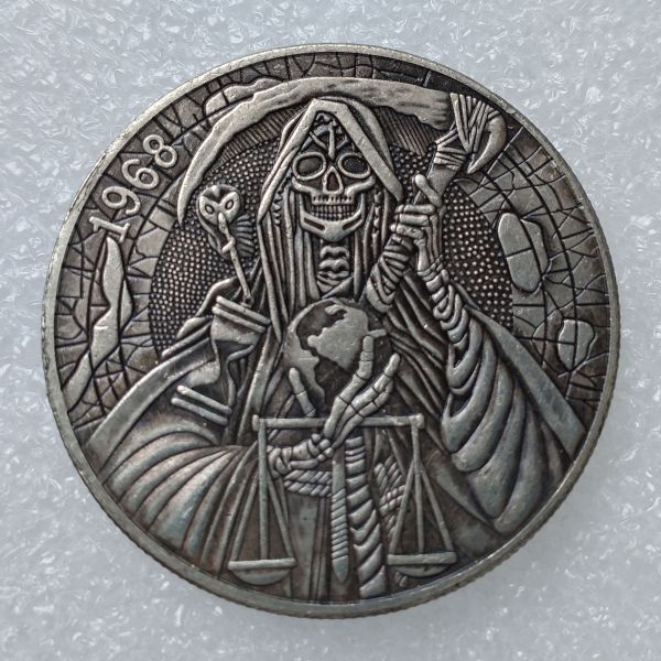 HB(279)HOBO US Morgan Silver Plated Dollar skull zombie skeleton Copy Coin