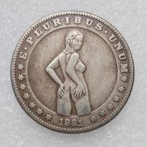 HB(269)HOBO US Morgan Silver Plated Dollar skull zombie skeleton Copy Coin