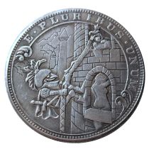 HB(271)HOBO US Morgan Silver Plated Dollar skull zombie skeleton Copy Coin