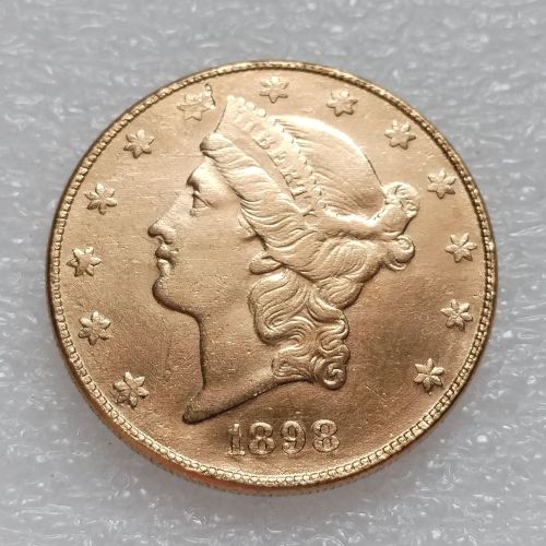 US 1898 Liberty Head TWENTY DOLLARS Gold Plated Copy Coin