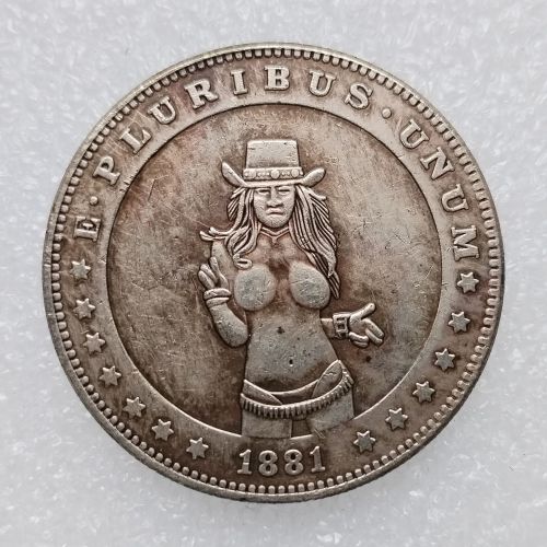 HB(264)HOBO US Morgan Silver Plated Dollar skull zombie skeleton Copy Coin
