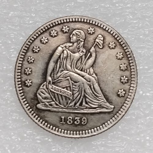 US 1839 SEATED LIBERTY QUARTER DOLLARS Silver Plated Coins COPY