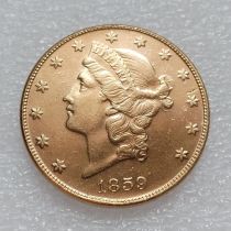 US 1859 Liberty Head TWENTY DOLLARS  Gold Plated Copy Coin