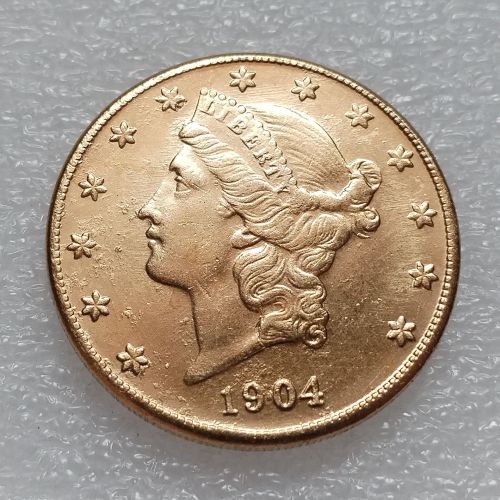 US 1904 Liberty Head TWENTY DOLLARS Gold Plated Copy Coin