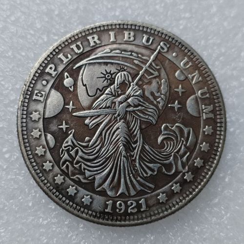 HB(278)HOBO US Morgan Silver Plated Dollar skull zombie skeleton Copy Coin