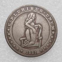 HB(270)HOBO US Morgan Silver Plated Dollar skull zombie skeleton Copy Coin