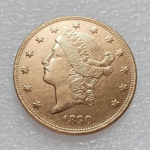 US 1890 Liberty Head TWENTY DOLLARS Gold Plated Copy Coin