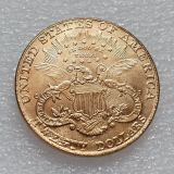 US 1891 Liberty Head TWENTY DOLLARS Gold Plated Copy Coin