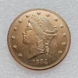 US 1884 Liberty Head TWENTY DOLLARS Gold Plated Copy Coin