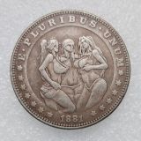HB(268)HOBO US Morgan Silver Plated Dollar skull zombie skeleton Copy Coin