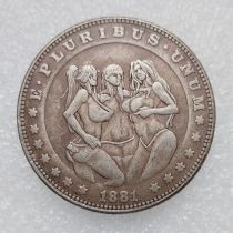 HB(268)HOBO US Morgan Silver Plated Dollar skull zombie skeleton Copy Coin