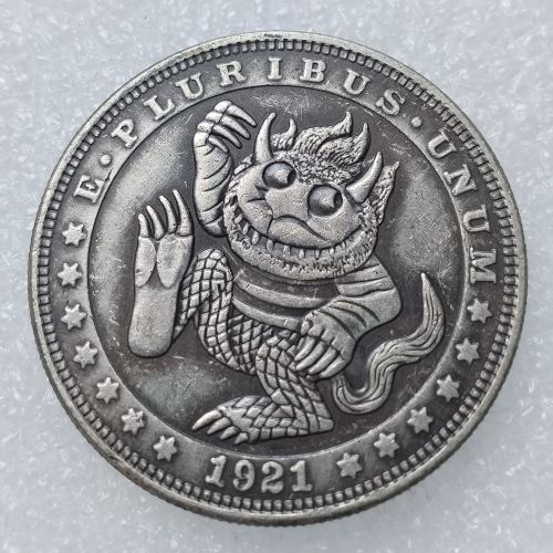 HB(282)HOBO US Morgan Silver Plated Dollar skull zombie skeleton Copy Coin