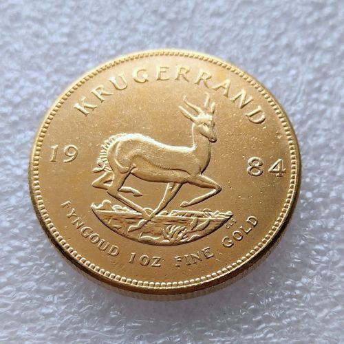 South Africa 1984 1 Ounce Krugerrand Gold Plated Copy Coins 32.7mm