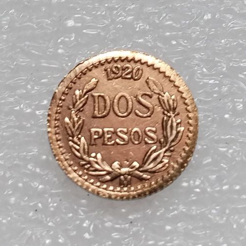 1920 Mexico 2 Pesos Gold Plated Copy Coin