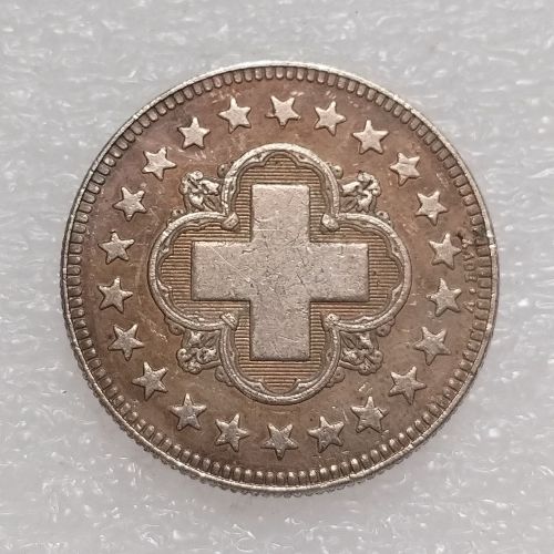 1860 Switzerland 2 Francs Silver Plated Copy Coin(27mm)
