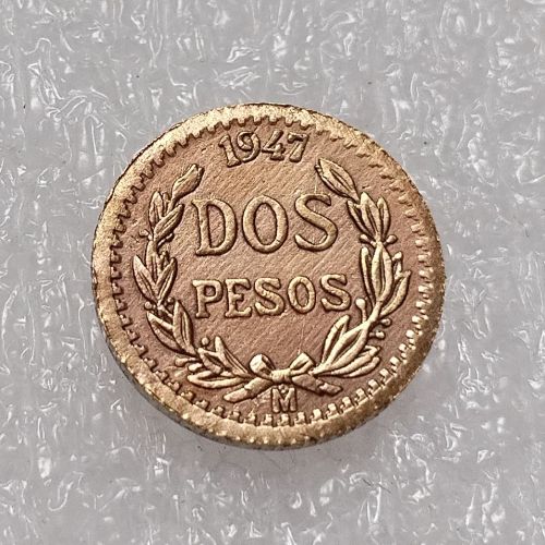1947 Mexico 2 Pesos Gold Plated Copy Coin