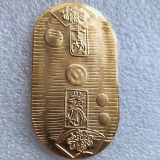 Japan 1 kopan gold plated coin copy 1 Ryō  Tenpō Koban