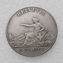 1863 Switzerland 5 Francs Silver Plated Copy Coin(37.5mm)