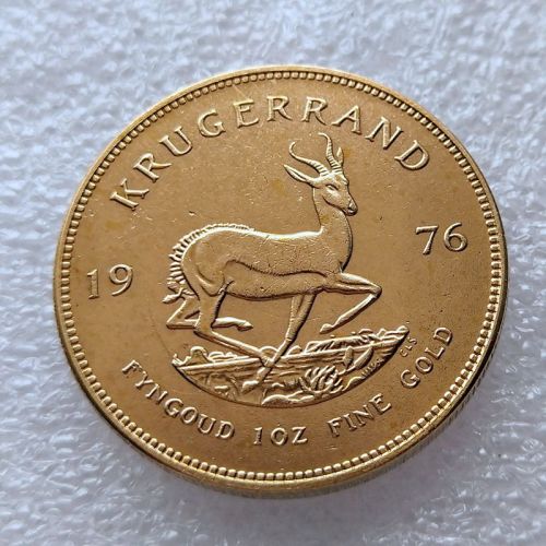 South Africa 1976 1 Ounce Krugerrand Gold Plated Copy Coins 32.7mm