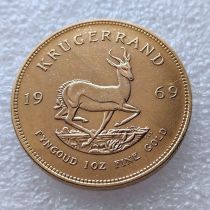 South Africa 1969 1 Ounce Krugerrand Gold Plated Copy Coins 32.7mm