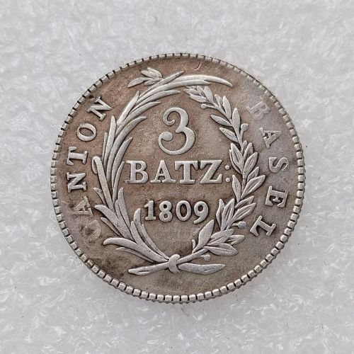 1809 Switzerland 3 Batz Silver Plated Copy Coin(24mm)