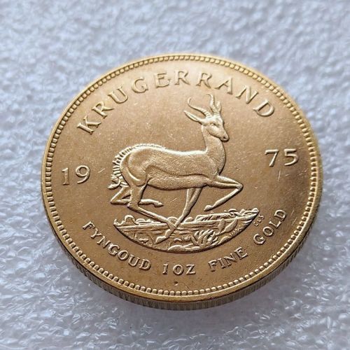 South Africa 1975 1 Ounce Krugerrand Gold Plated Copy Coins 32.7mm