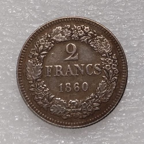 1860 Switzerland 2 Francs Silver Plated Copy Coin(27mm)