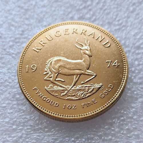 South Africa 1974 1 Ounce Krugerrand Gold Plated Copy Coins 32.7mm