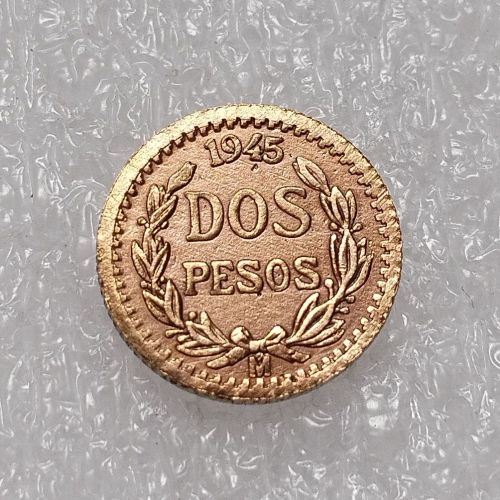 1945 Mexico 2 Pesos Gold Plated Copy Coin