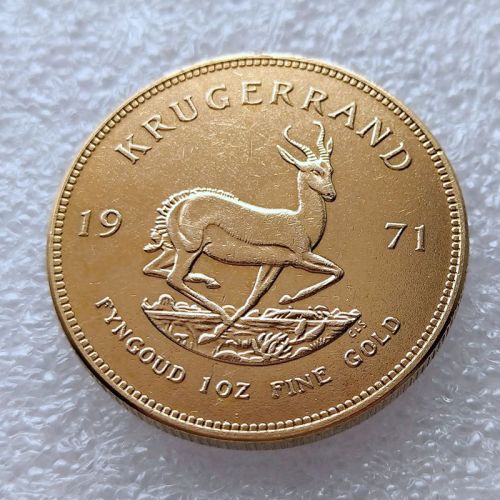 South Africa 1971 1 Ounce Krugerrand Gold Plated Copy Coins 32.7mm