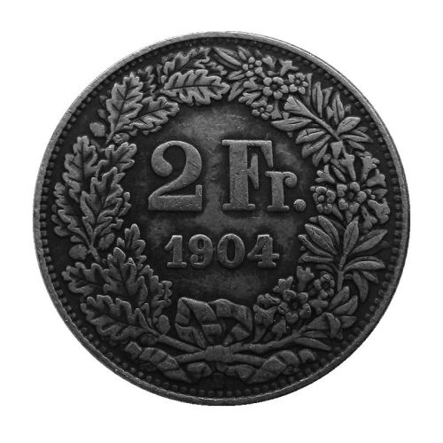 1904 Switzerland 2 Francs Silver Plated Copy Coin