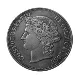1895 Switzerland 5 Francs Silver Plated Copy Coin(37mm)