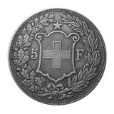 1908 Switzerland 5 Francs Silver Plated Copy Coin(37mm)