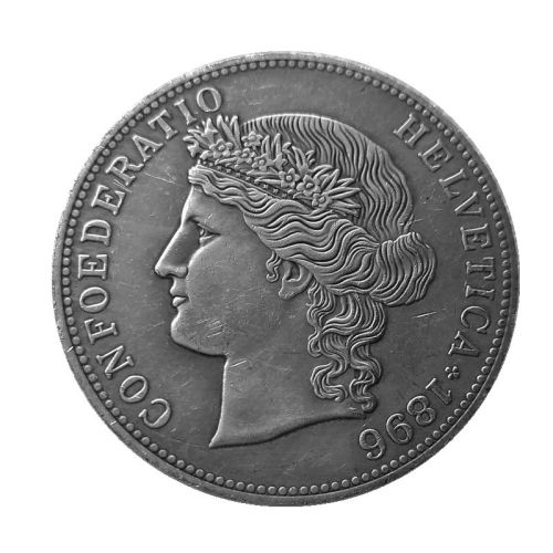 1896 Switzerland 5 Francs Silver Plated Copy Coin(37mm)