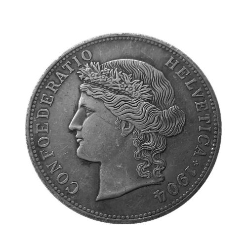 1904 Switzerland 5 Francs Silver Plated Copy Coin(37mm)