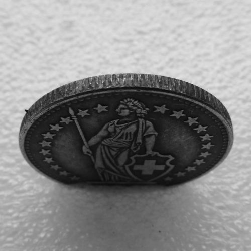1907 Switzerland 2 Francs Silver Plated Copy Coin