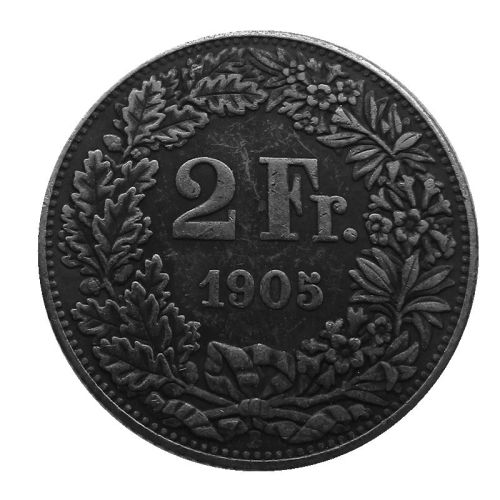 1905 Switzerland 2 Francs Silver Plated Copy Coin