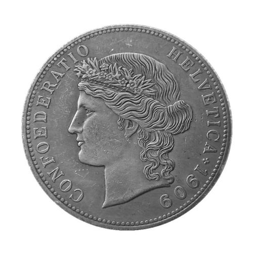 1909 Switzerland 5 Francs Silver Plated Copy Coin(37mm)