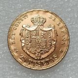 1885 Spain 25 Pesetas- Alfonso XII Gold Plated Copy Coins(24mm)