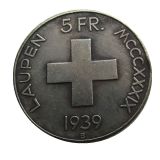 1939 Switzerland 5 Francs Silver Plated Copy Coin(37mm)