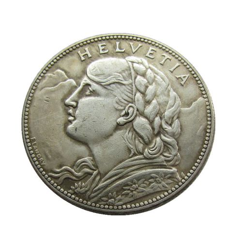 1925 Switzerland 100 Frs Francs Silver Plated Copy Coin(37mm)
