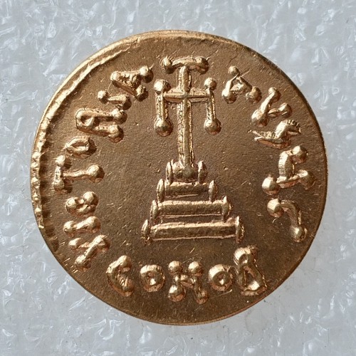 Byzantine Empire Turkey 1 Solidus 654-659 Constans II and Constantine IV Gold Plated Copy Coin