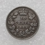 Canada 10 Cents 1859 1874 1883 1884 1898 Silver Plated Copy Coins 18mm