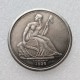 US 1836 Seated Liberty Dollar Silver Plated Copy Coin 39mm