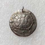 P(41)  Greek Ancient Silver Plated Coin Pendant G101