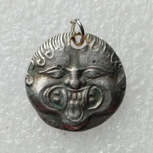 P(42)  Greek Ancient Silver Plated Coin Pendant G102