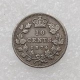 Canada 10 Cents 1859 1874 1883 1884 1898 Silver Plated Copy Coins 18mm