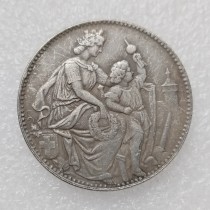 1865 Switzerland 5 Francs Silver Plated Copy Coin(37mm) 1865 Switzerland 5 Francs Silver Plated Copy Coin(37mm)