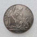 1867 Kantom Switzerland 5 Francs  Silver Plated Copy Coin 37mm