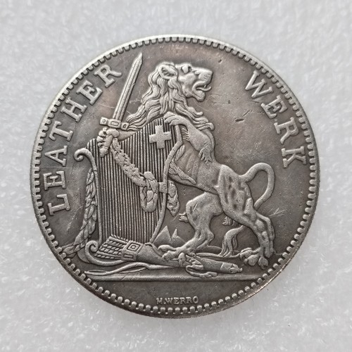 1867 Leather Switzerland 5 Francs Silver Plated Copy Coin(40mm)